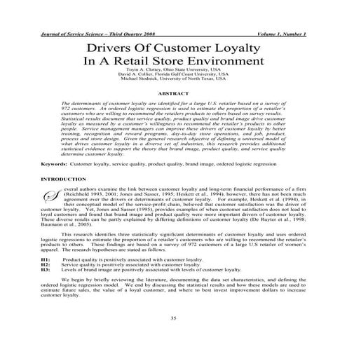 Customer satisfaction and brand loyalty in the hotel industry | PDF