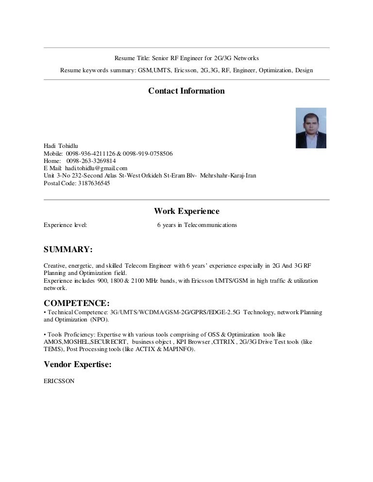 hadi tohidlou cv
