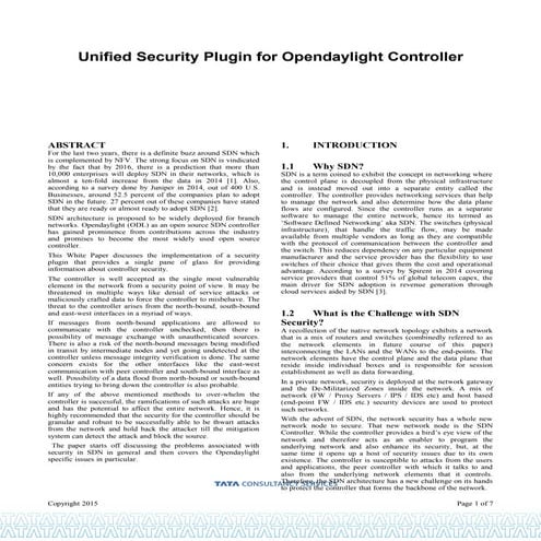 Unified Security Plugin for Opendaylight Controller