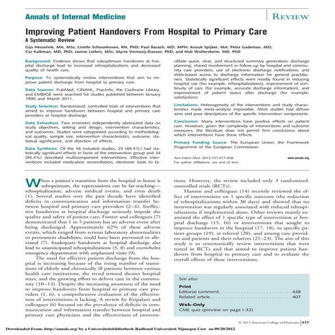 Intentional Rounding vs standard of care for patients hospitalised in ...