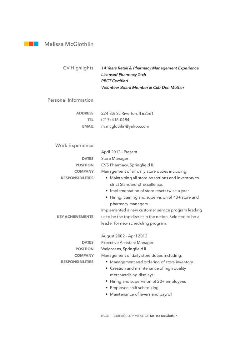 melissa mcglothlin resume