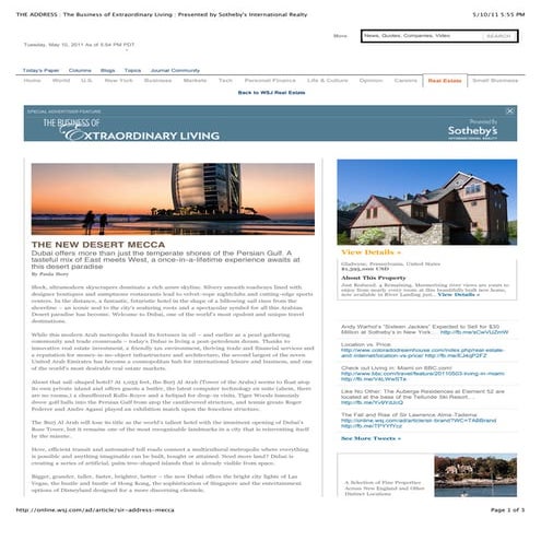 THE ADDRESS : The Business of Extraordinary Living : Presented by Sotheby's :...