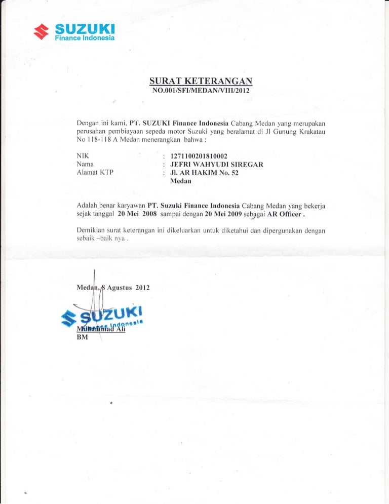 Pt Suzuki Finance Indonesia