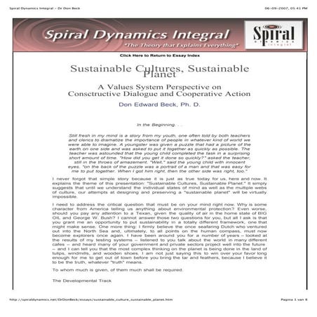 E8 beck don   sustainable cultures sustainable planets