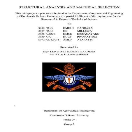 Mini Project - STRUCTURAL-ANALYSIS-AND-MATERIAL-SELECTION | PDF