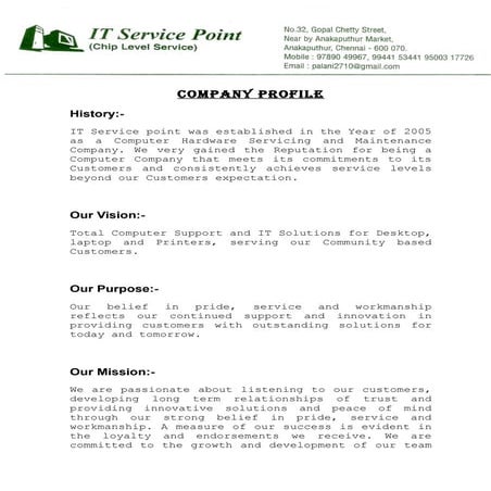 IT Service Point Company Profile | DOC