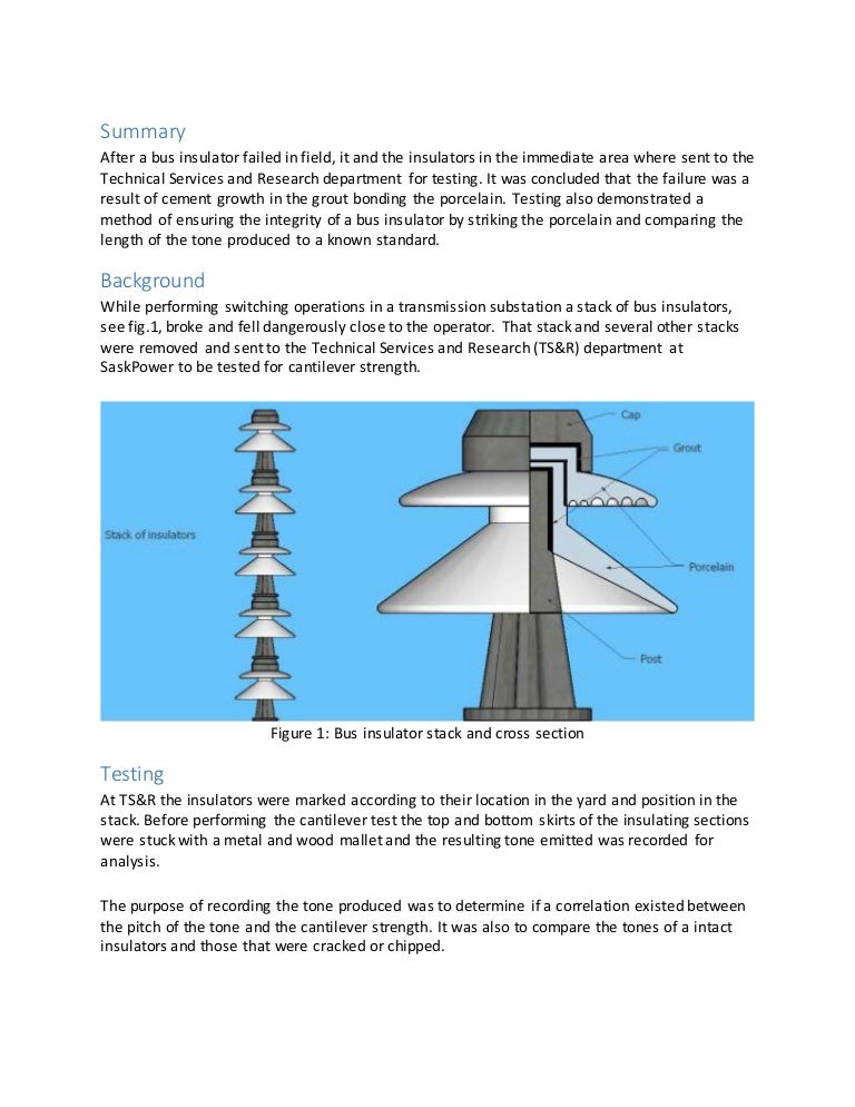 Bus Insulator Failure Analysis