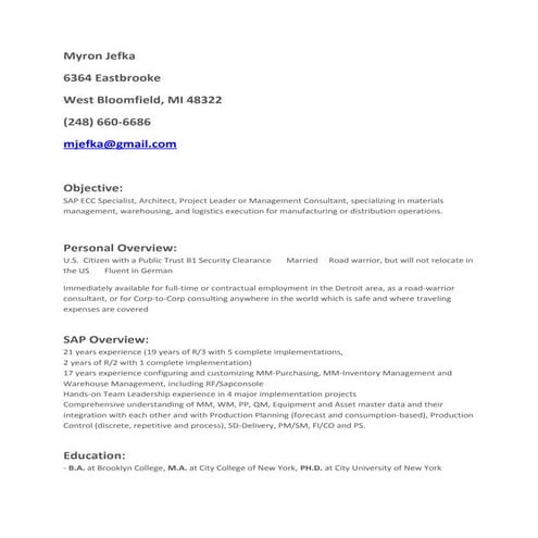 03D 2016 Myron Jefka Resume