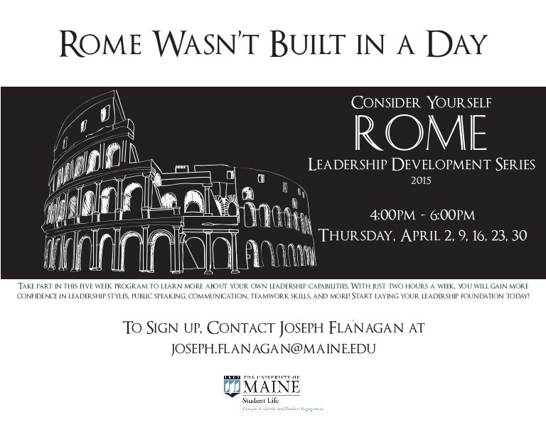 Rome wasn't built in a day