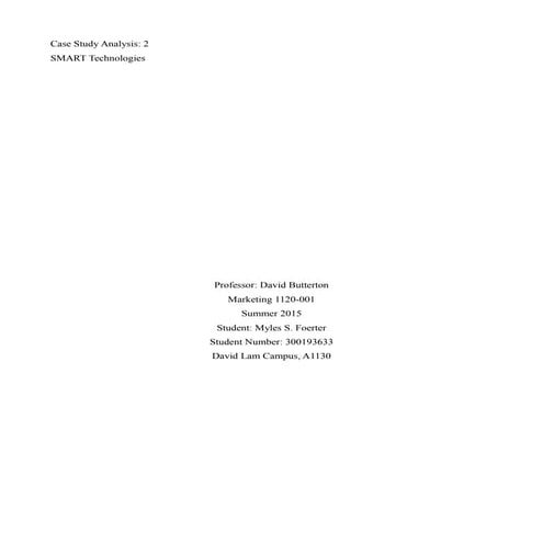 Case Study Analysis.SMART Tech