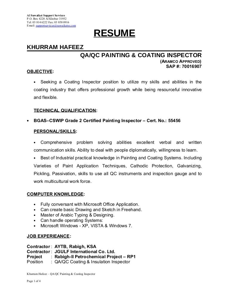 QA_QC PAINTING & COATING INSPECTOR KHURRAM HAFEEZ