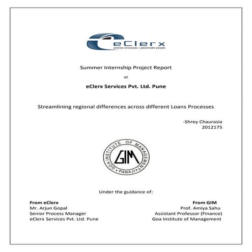 Internship Final Report_eClerx