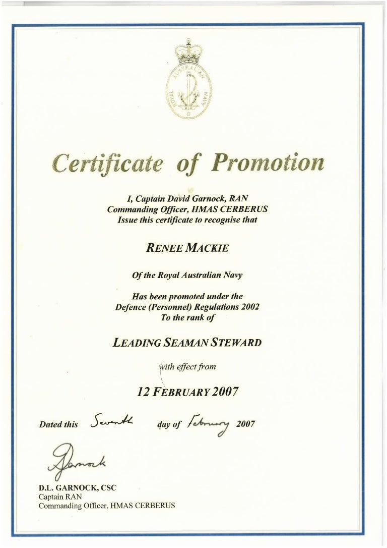 certificate of promotion to leading hand promotion certificate templates
