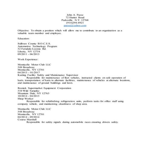 Johns Resume | PDF