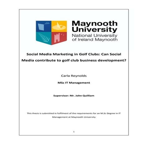 Can Social Media Contribute to Golf Club Business Development | PDF