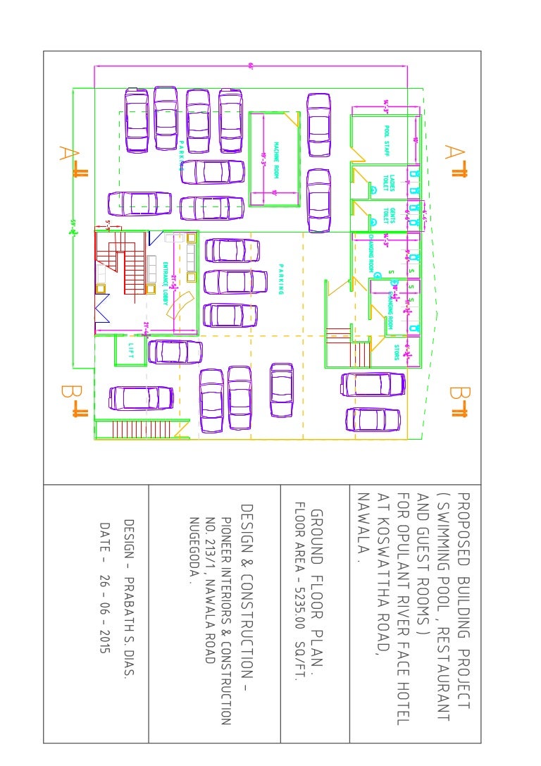 Final Drawing Opulant River Face Hotel Swimming Pool Ground Floor