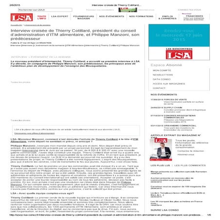 Interview croisée de Thierry Cotillard,...