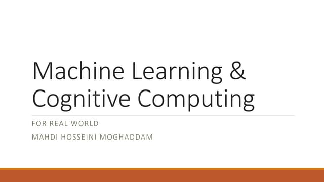 Machine Learning | PPT