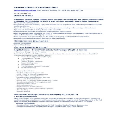 G Holmes CV - BA-STA