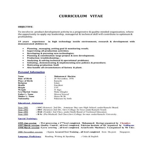 CURRICULUM VITAE (MOHAMMED HASHIM) | DOCX