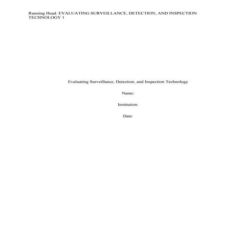 Evaluating Surveillance, Detection, and Inspection Technology | PDF