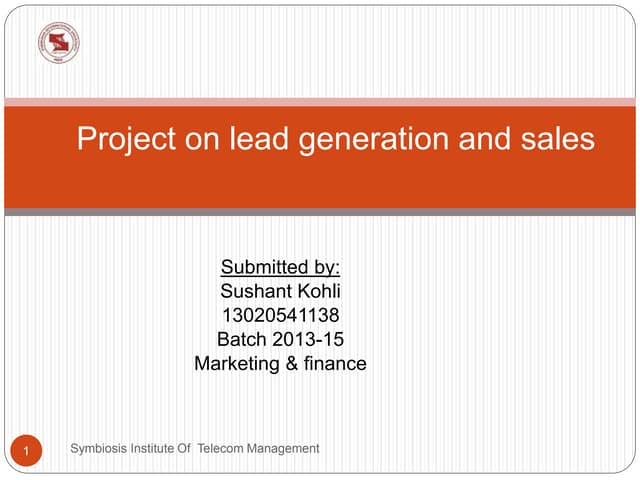 Project on lead generation and sales