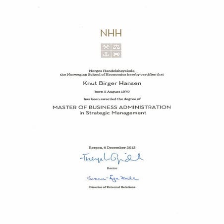 NHH Diploma certificate | PDF