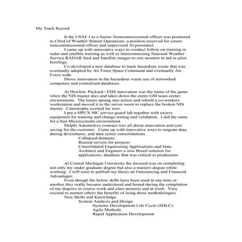 linkedin Summary v1 Track record