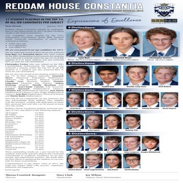 Reddam Constantia Top Achievers 2012