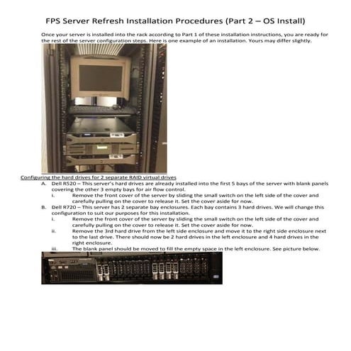 Server Refresh Installation Procedures Part 2 OS Install revised for publication