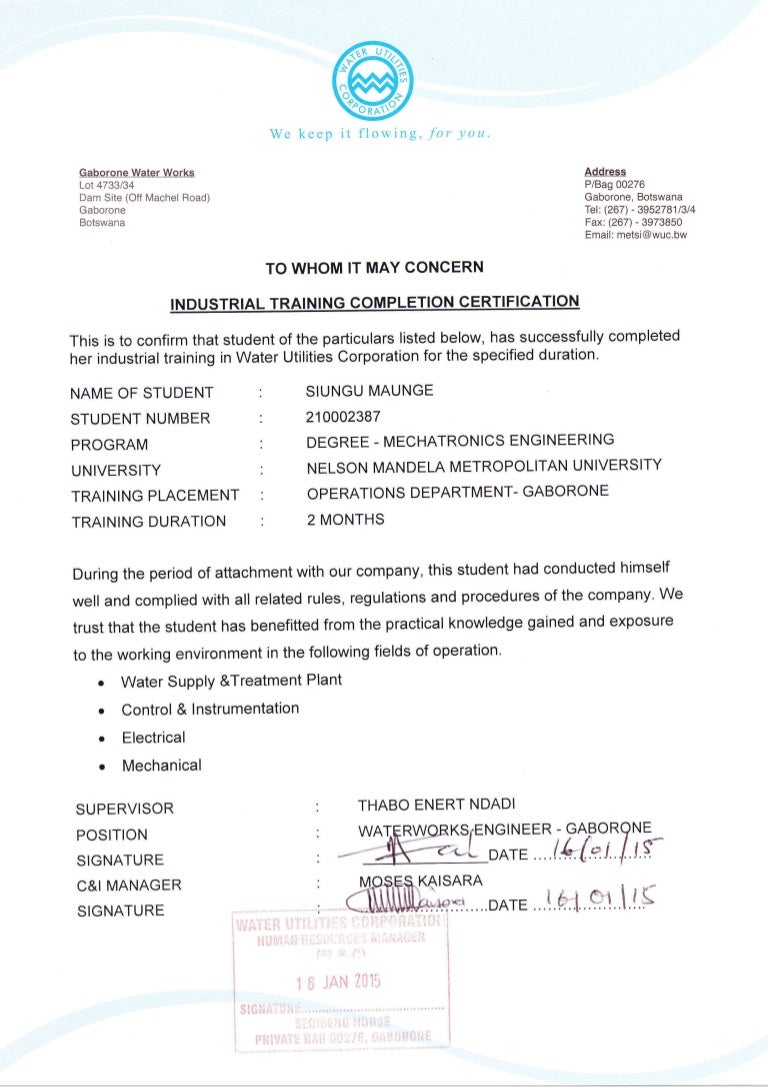 Certificates References Water Utilities_NEW