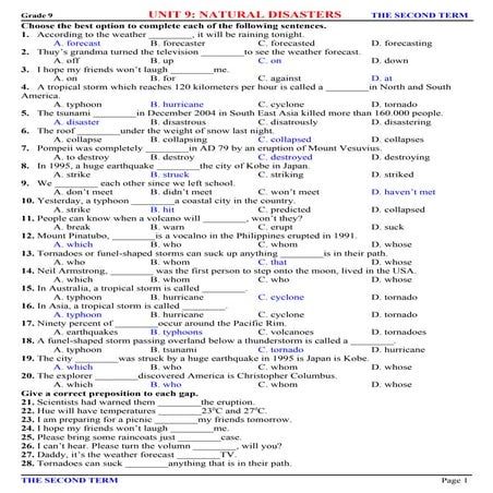 E9 bai tap theo unit-unit 9 natural disasters