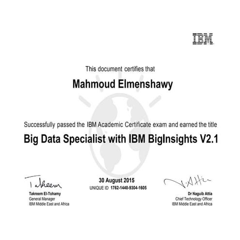 Big Data Specialist with IBM BigInsights  V2.1_certificate