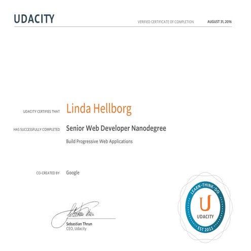 certificate Front-End Web Developer Nanodegree | PDF