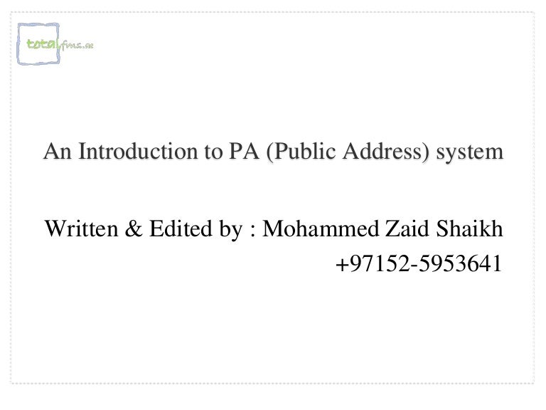 common faults in pa system