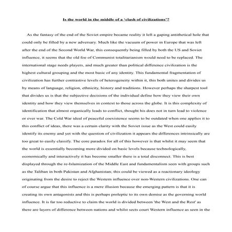 Is the world in the middle of a clash of civilizations