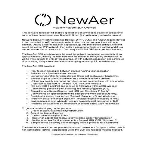 NewAer Proximity SDK Messaging Overview