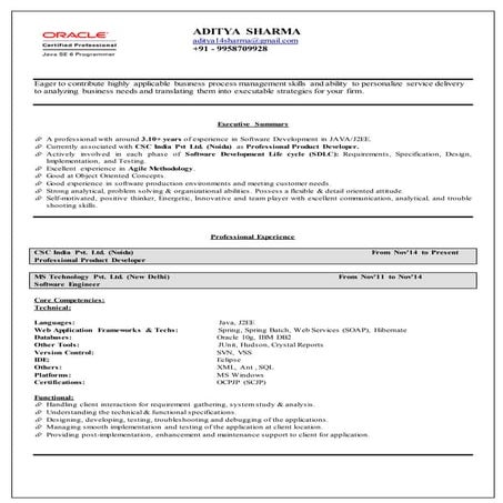 Resume ADITYA SHARMA