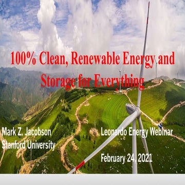 100% Clean, Renewable Energy and Storage for Everything
