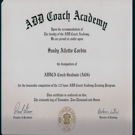 ADD Coach Academy Grad Certificate | PDF