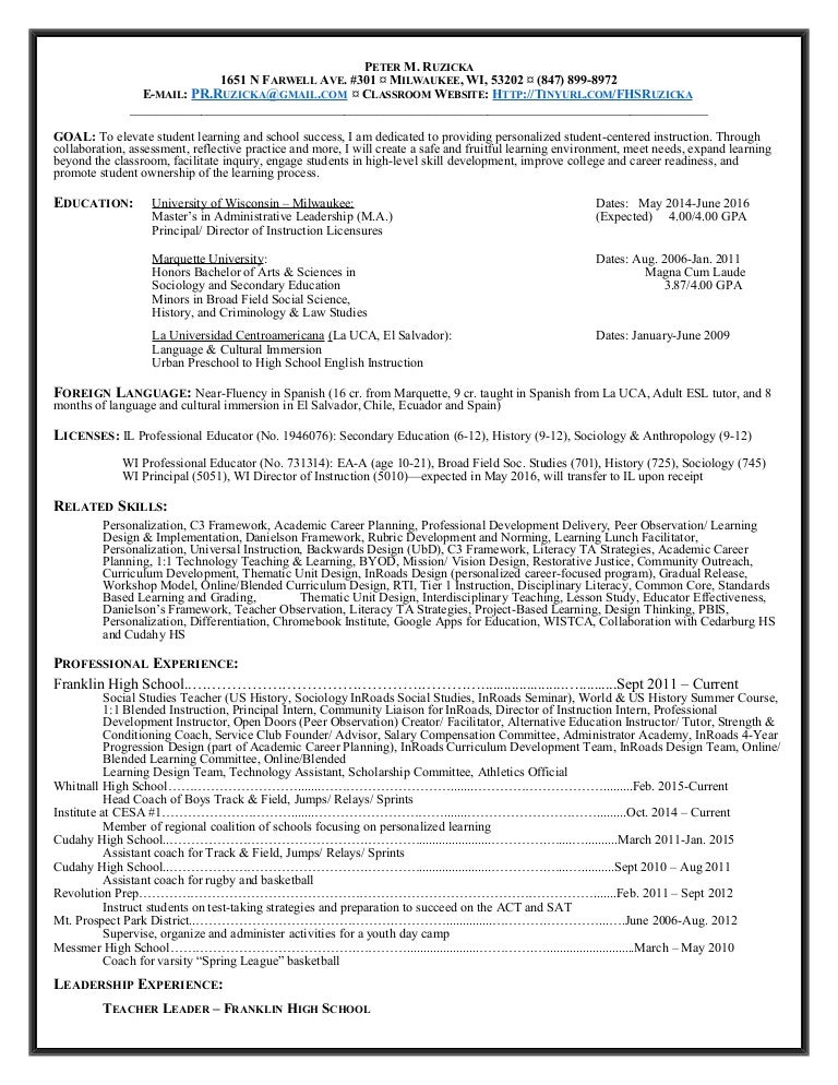 Resume 2016 Teaching