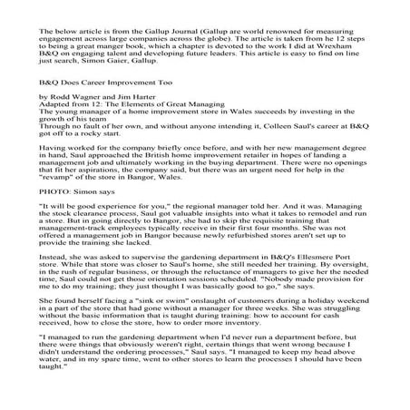 Gallup Great Manager Interview | DOC