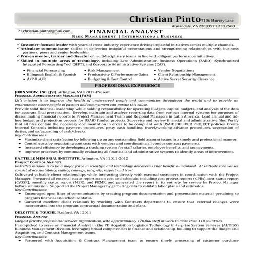 Albert Sanchez Resume # | DOC