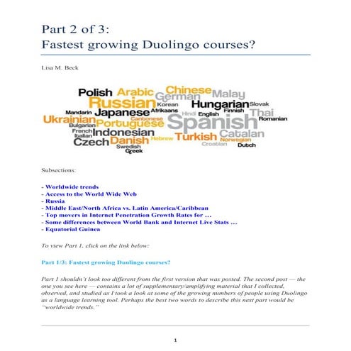 Part 2 of 3_Fastest Growing Duolingo Courses
