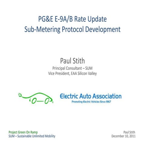 Electric Auto Silicon Valley - E9 PG&E Rates