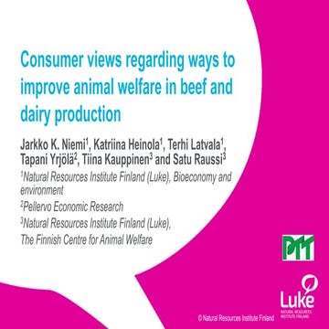 Consumer views regarding ways to improve animal welfare in beef and dairy pro...
