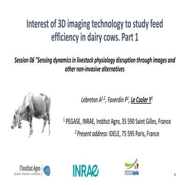 Interest of 3D imaging technology to study feed efficiency in dairy cows - Pa...