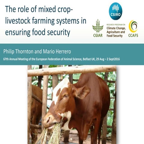 The role of mixed crop-livestock farming systems in ensuring food security