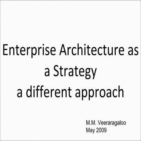 Ea As A Strategy   M Veeraragaloo Approach