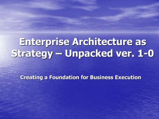 Approach To It Strategy And Architecture | PPT